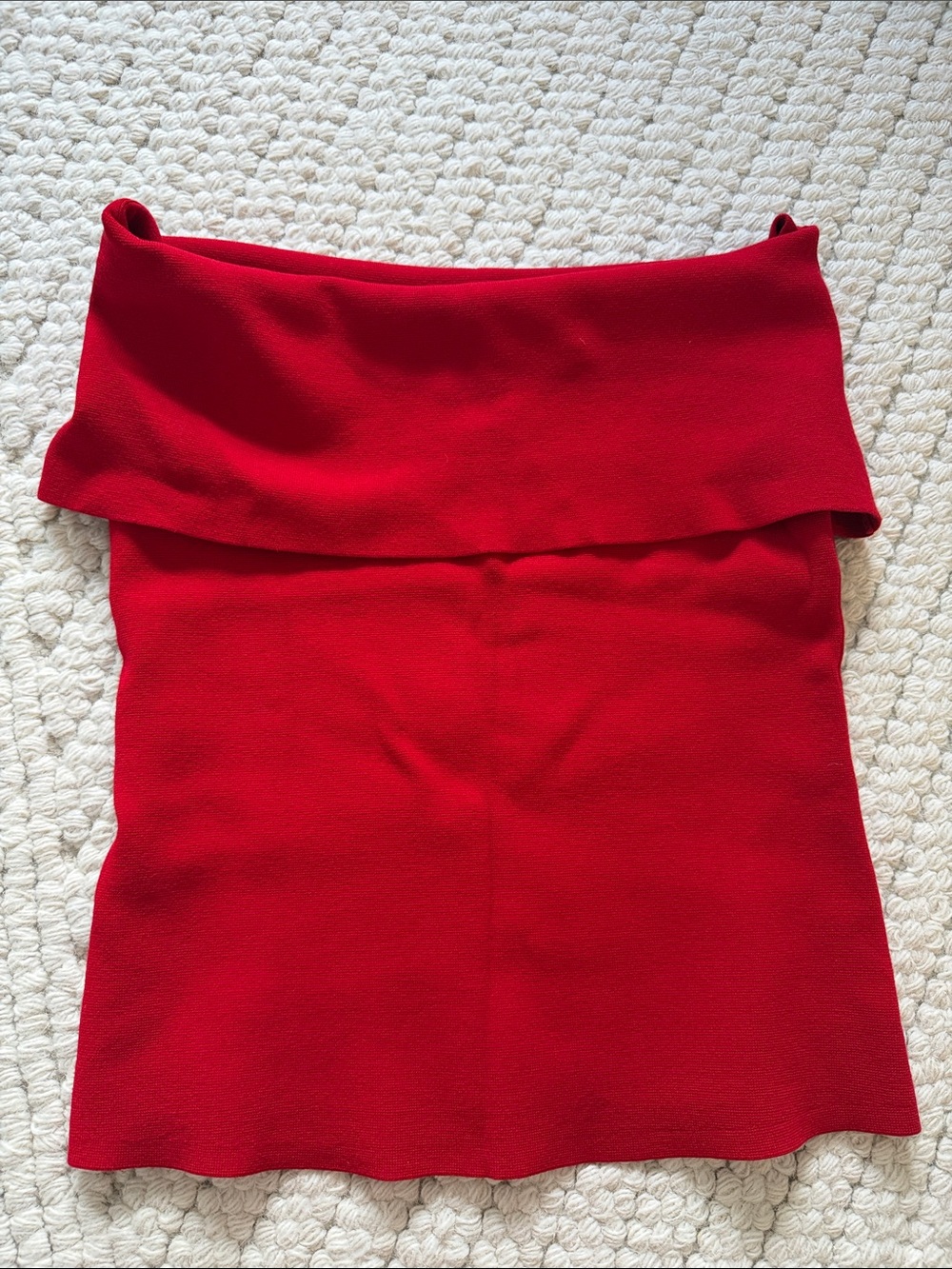 Ann Taylor Bold Red Off the Shoulder Knit Top